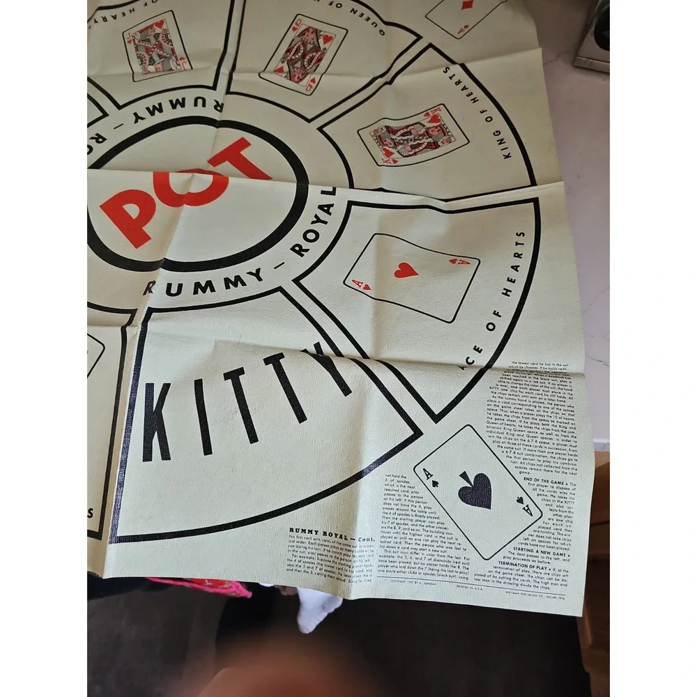 Vintage Rummy Royal  1973 Vinyl Game Mat Whitman Red Box, Box and Mat only